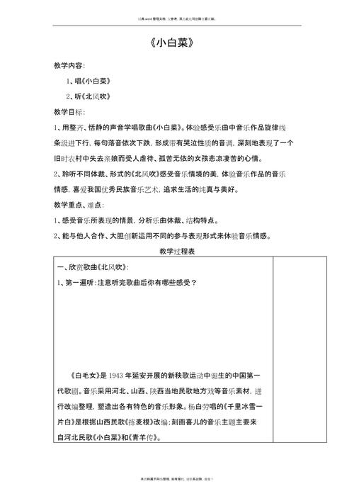 江苏教育版中小学六年级音乐的**卷教学计划(图1)