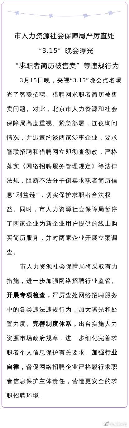 智联招聘、猎聘被立案调查！上线虚拟号码功能(图1)