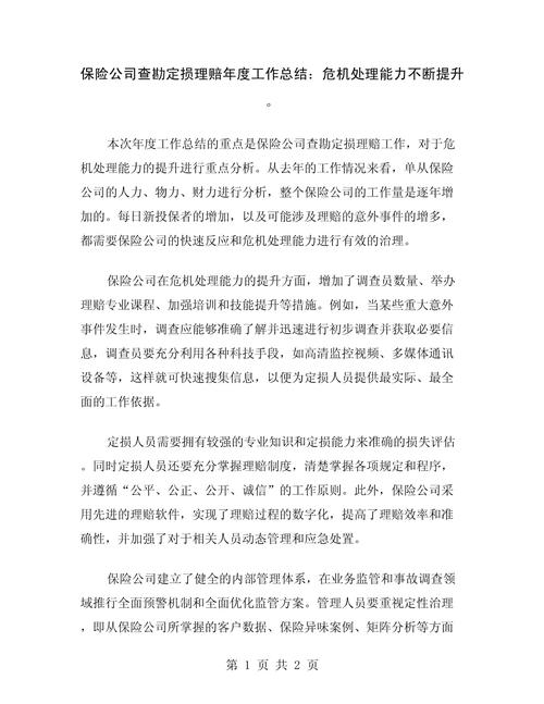 20XX年保险查勘理赔员工作总结范文.doc(图1)