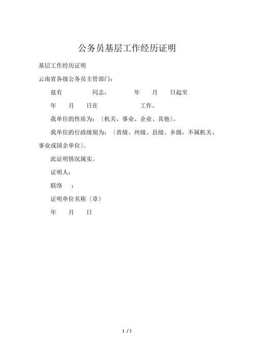 基层工作经历证明范文（优秀6篇）(图1)