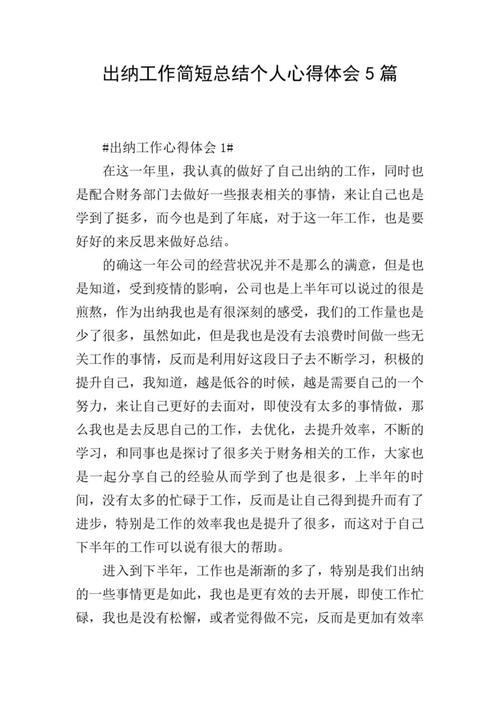 出纳工作的收获和心得体会篇1(图1)