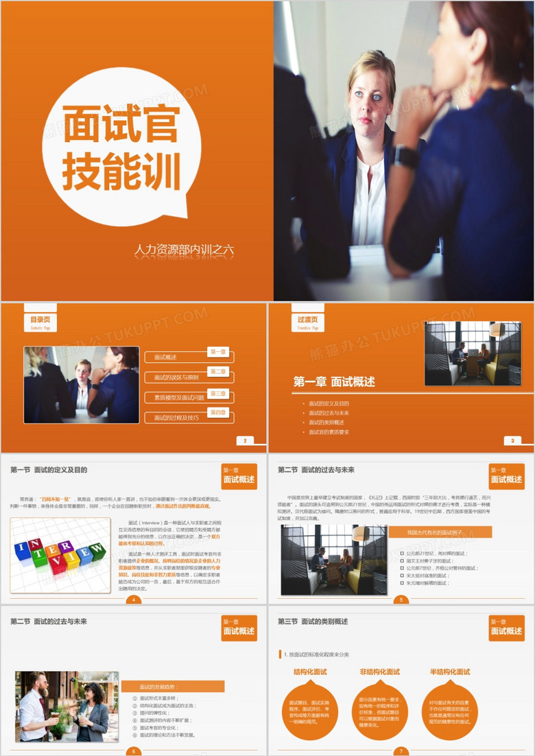 人力资源面试技能培训PPT模板(图1)