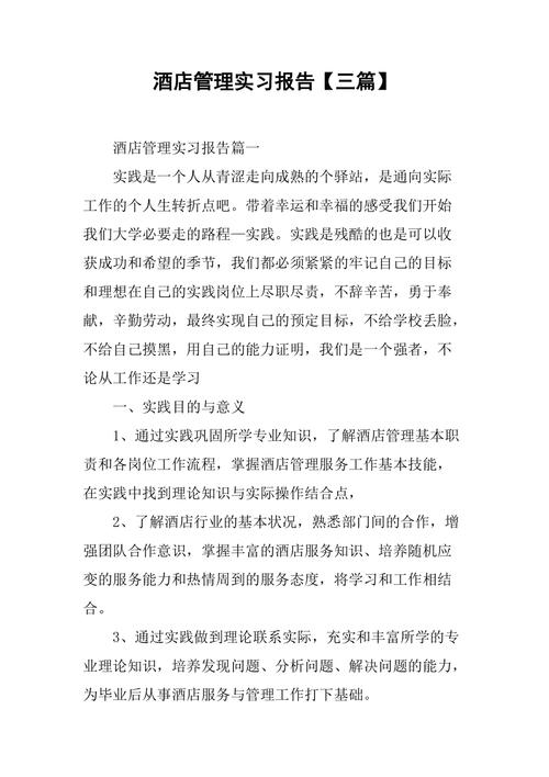 酒店管理实训报告2(图1)