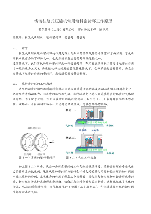 往复压缩机填料密封工作原理(图1)